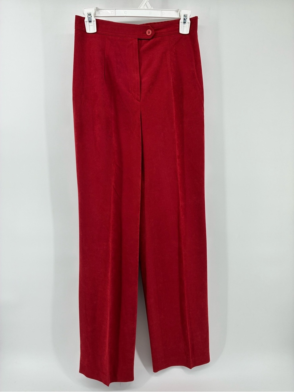 Vintage Sportrite Suede Elegant Red High-Waisted Trousers
